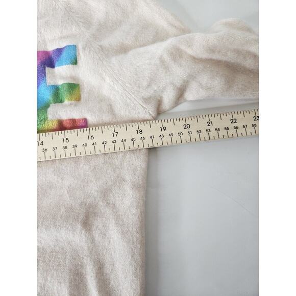 Brodie Fine Cashmere Love Rainbow Foil Pullover Sweater Size Small - Picture 4 of 7